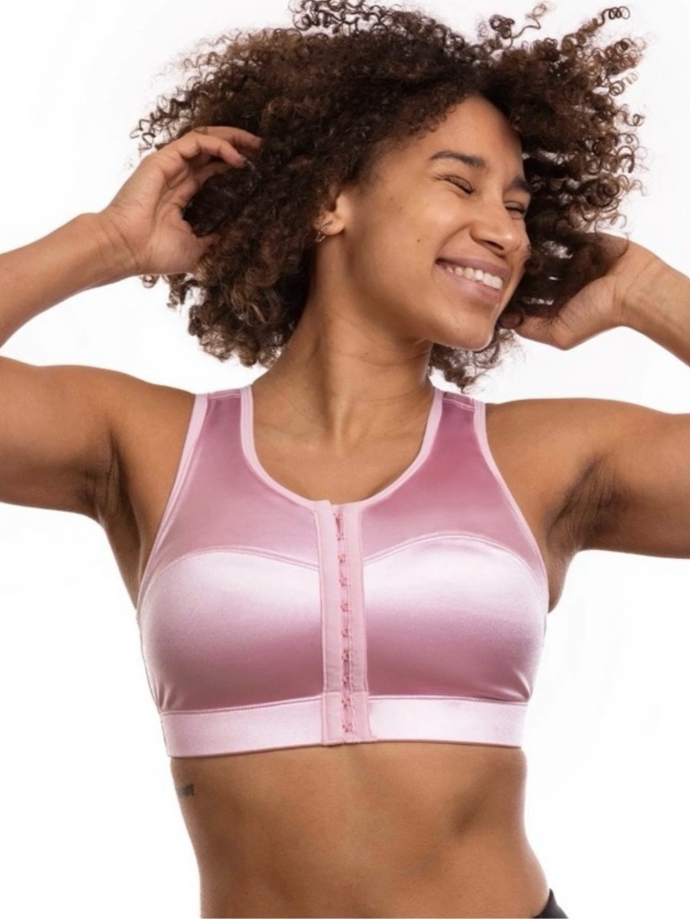 ENELL Sport Bra High Impact Satin Pink Size 3 NWT